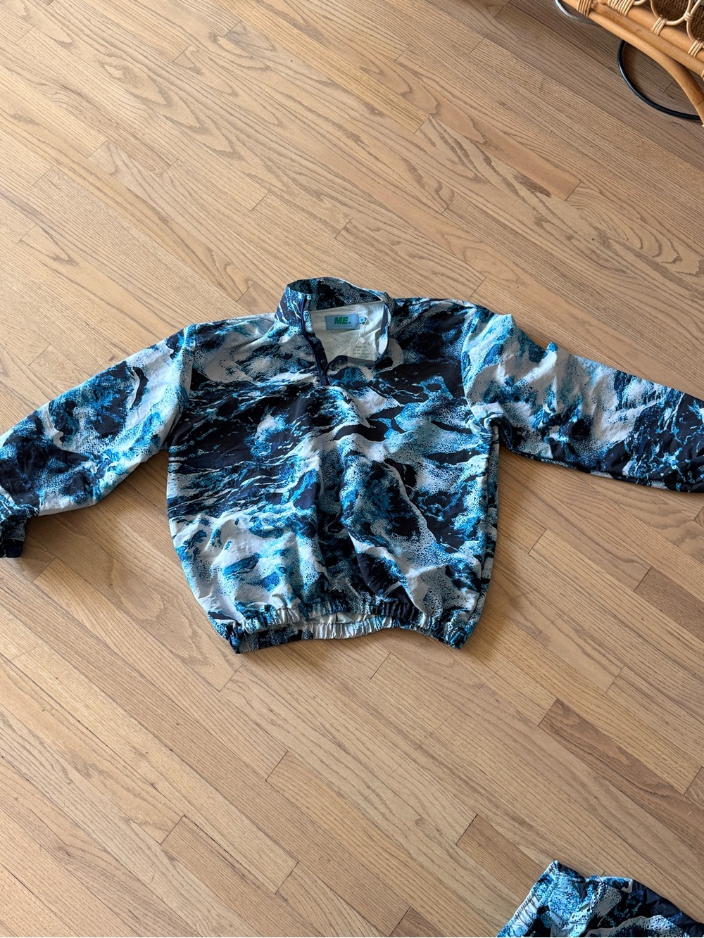 Melody Ehsani Abstract Ocean-Print Jacket - Teal, Blue & Black